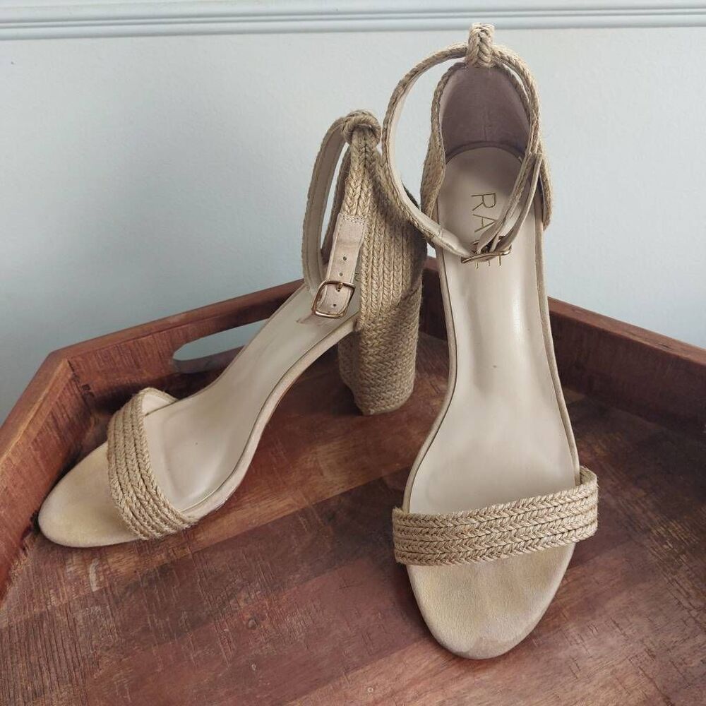 REVOLVE x RAYE Bliss Woven Ankle Strap Heels size 8 - Picture 7 of 12